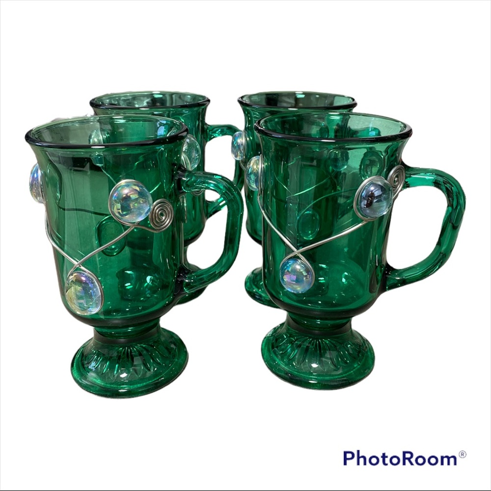 Vintage rare green glass